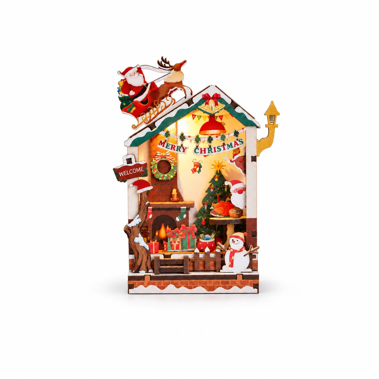 Christmas House Fridge Magnet puzzle front view